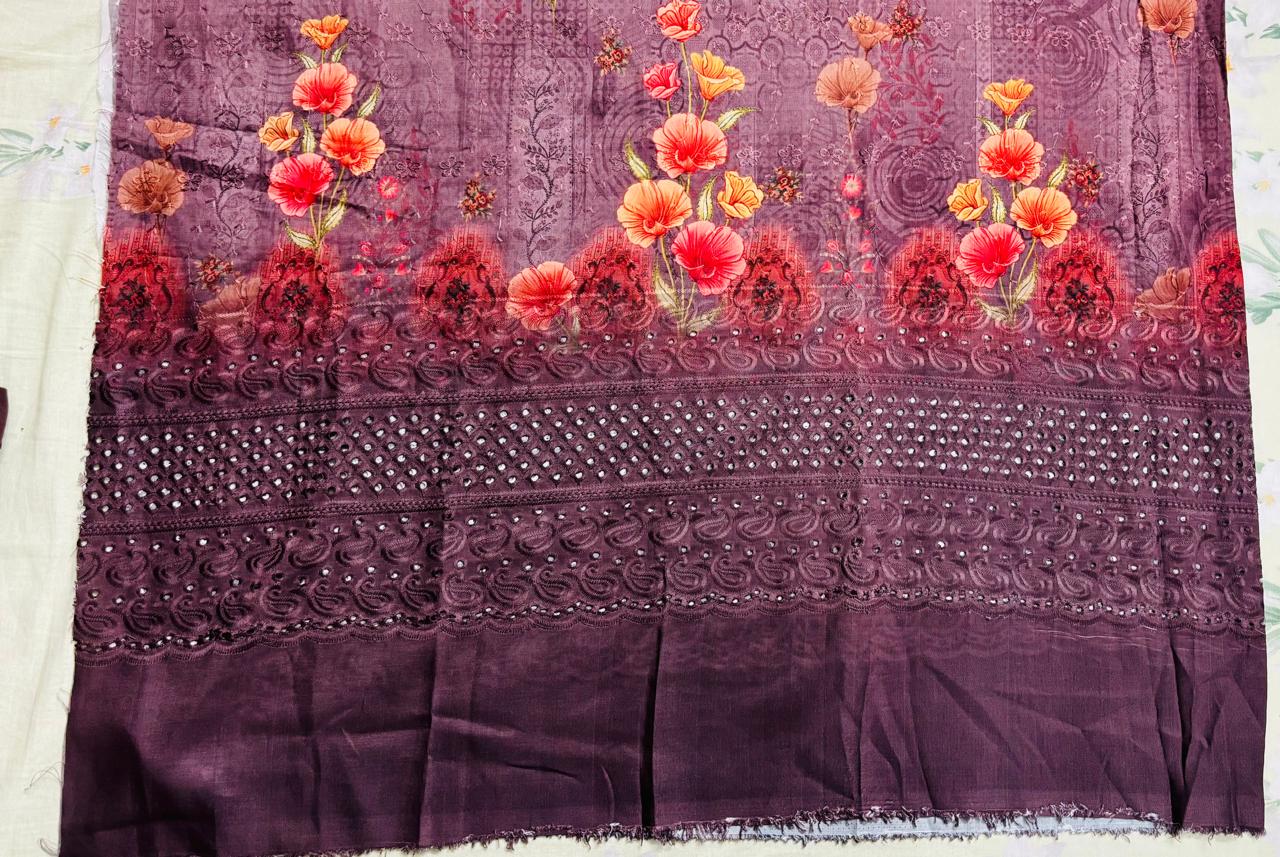 R68 - Unstiched Jaam Cotton Chikankari Suit