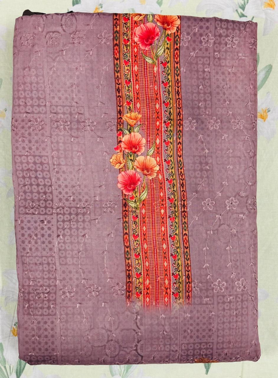 R68 - Unstiched Jaam Cotton Chikankari Suit