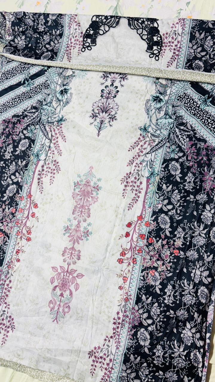 R75 - Unstiched Heavy Embroidery Cotton Suit
