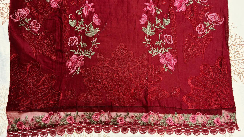 R80 - Unstiched Heavy Embroidery Pure Cotton Suit