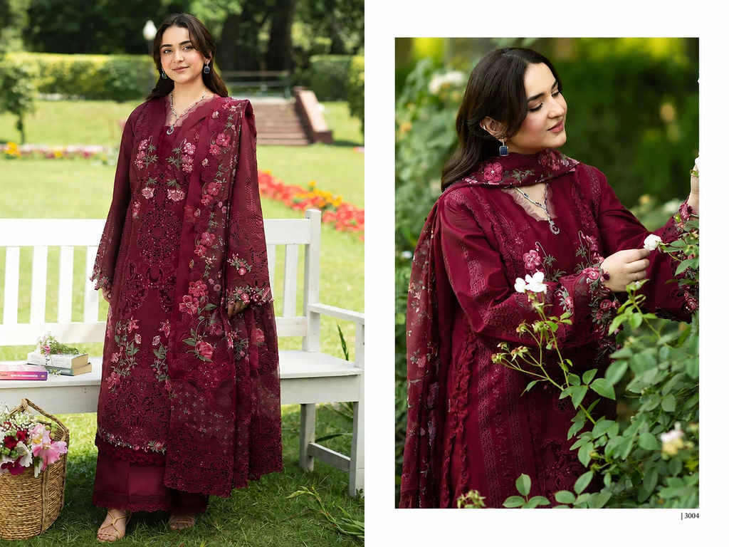 R80 - Unstiched Heavy Embroidery Pure Cotton Suit