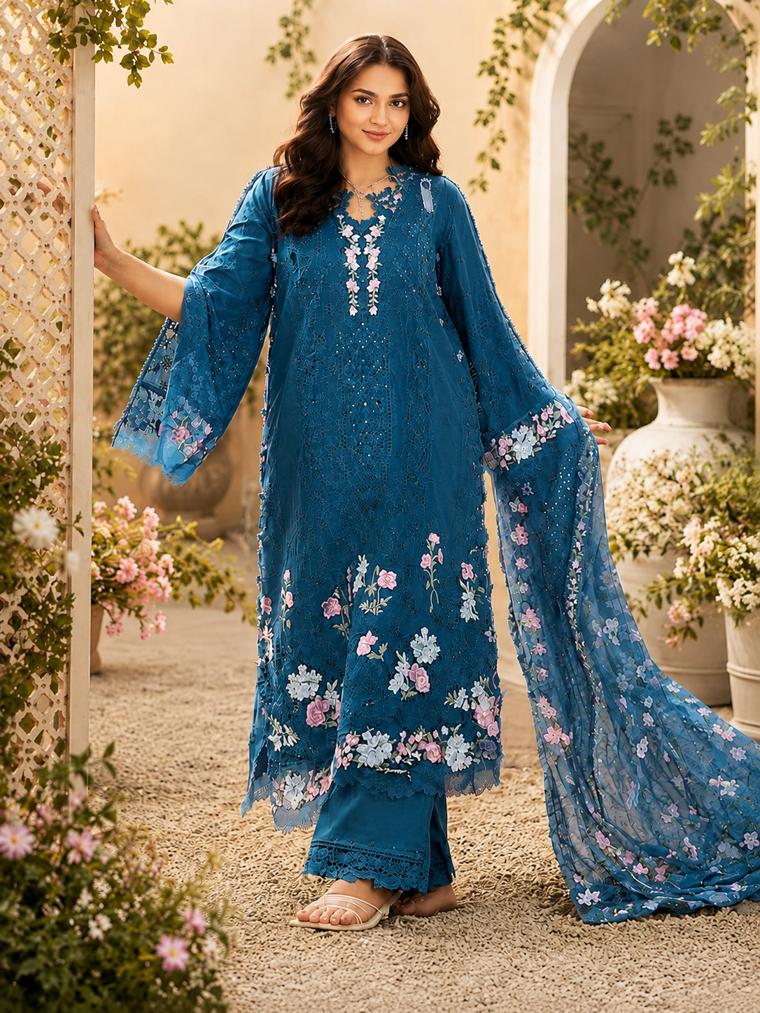 R81 - Unstiched Heavy Embroidery Pure Cotton Suit