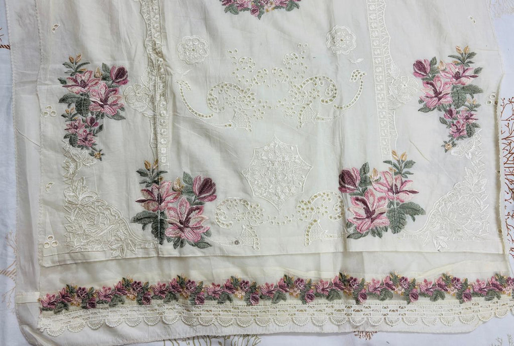 R82 - Unstiched Heavy Embroidery Pure Cotton Suit