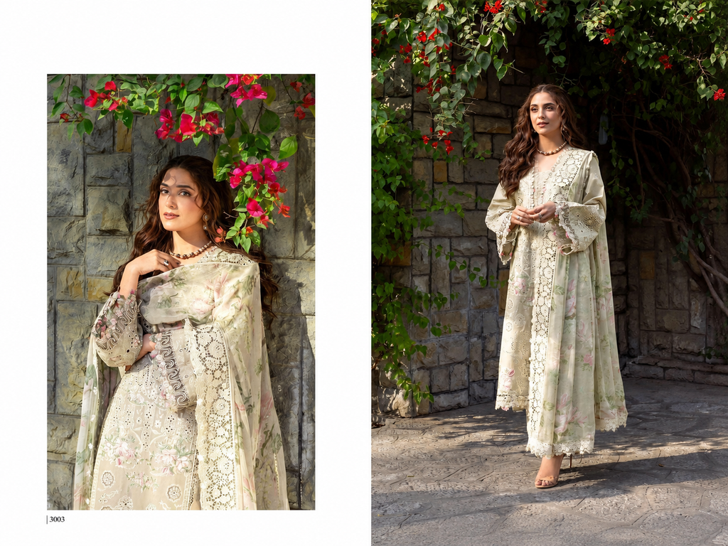 R82 - Unstiched Heavy Embroidery Pure Cotton Suit