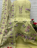 R83 - Unstiched Heavy Embroidery Pure Cotton Suit