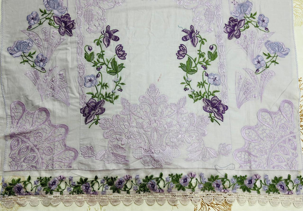 R84 - Unstiched Heavy Embroidery Pure Cotton Suit