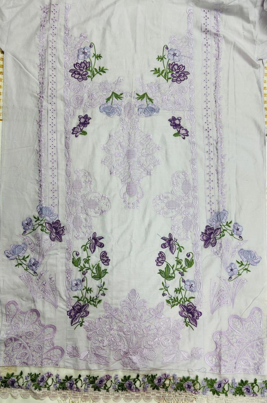 R84 - Unstiched Heavy Embroidery Pure Cotton Suit
