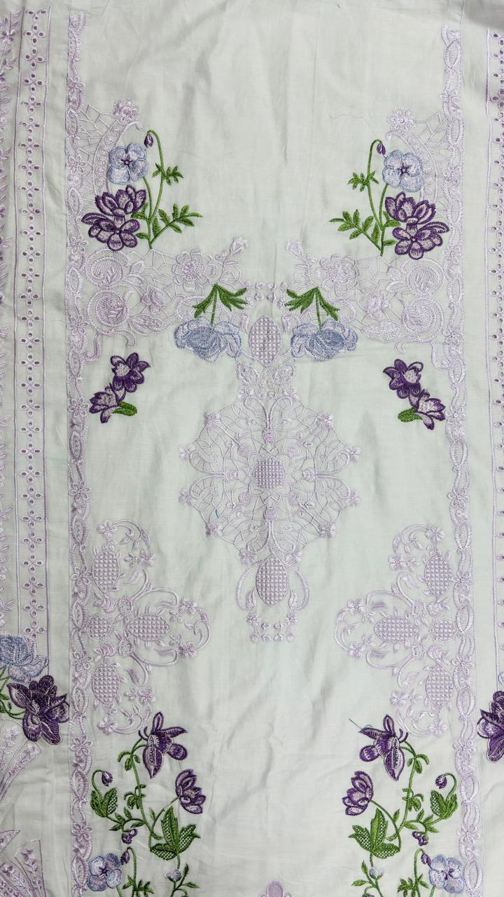 R84 - Unstiched Heavy Embroidery Pure Cotton Suit