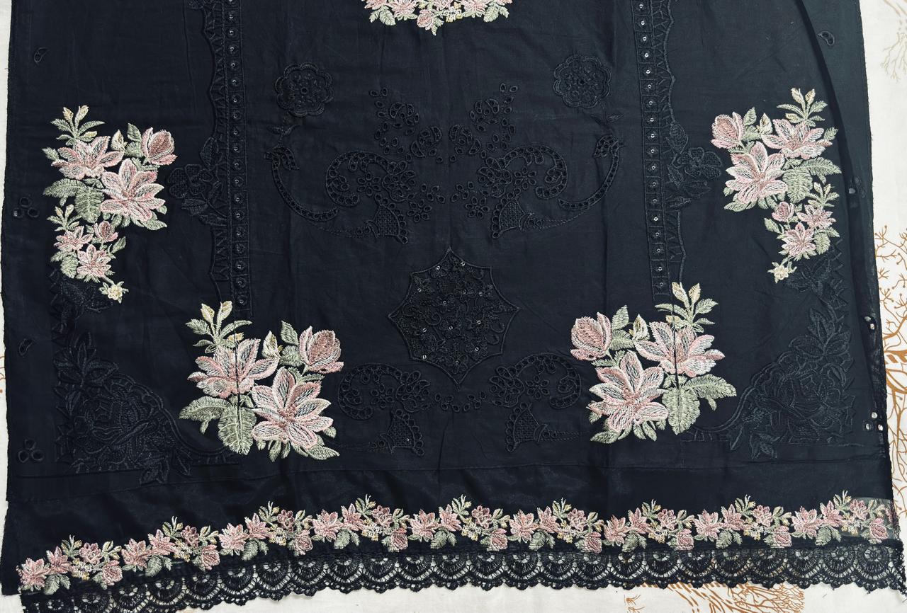 R85 - Unstiched Heavy Embroidery Pure Cotton Suit