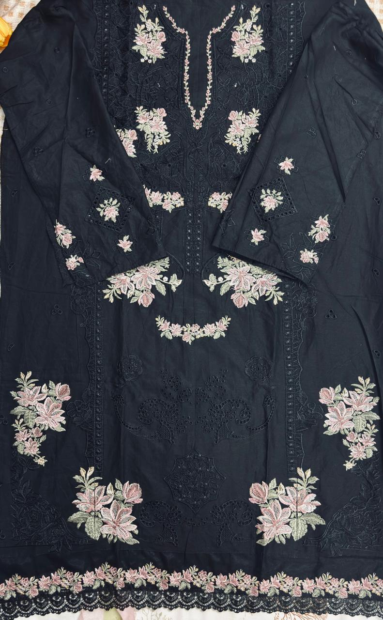 R85 - Unstiched Heavy Embroidery Pure Cotton Suit