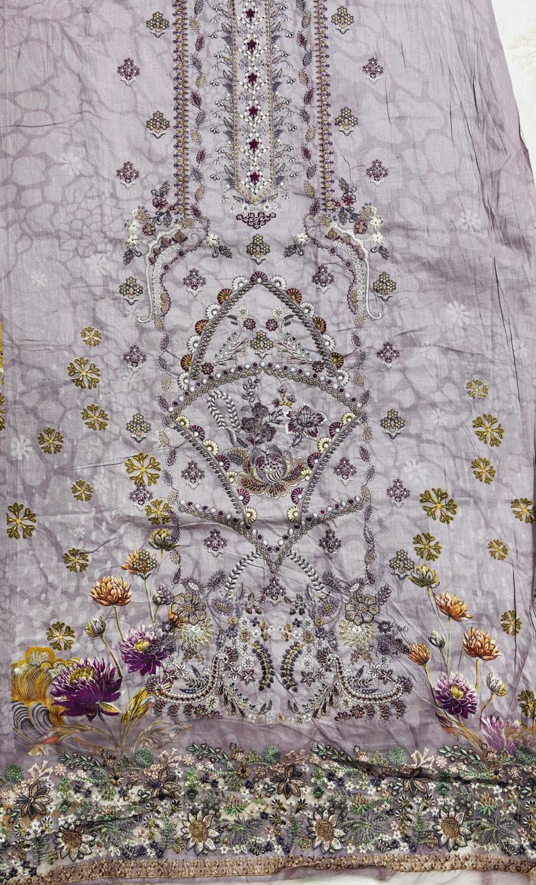 R88 - Unstiched Self Embroidery with Patch Suit