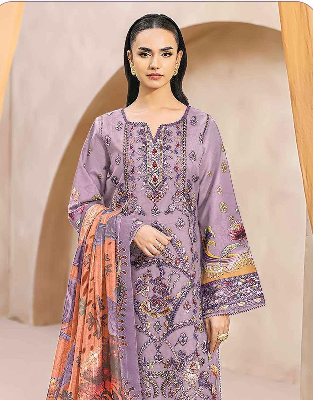 R88 - Unstiched Self Embroidery with Patch Suit
