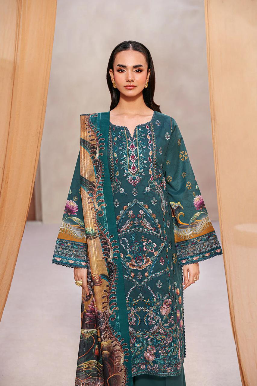 R89 - Unstiched Self Embroidery with Patch Suit