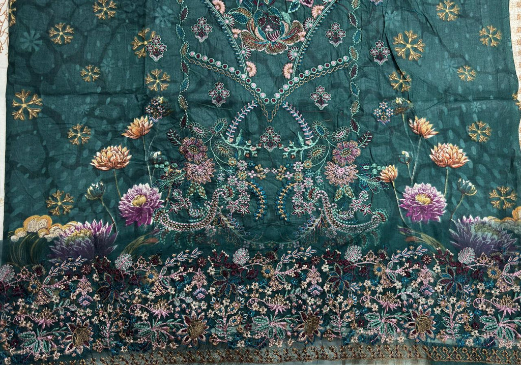 R89 - Unstiched Self Embroidery with Patch Suit