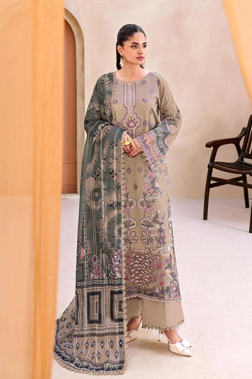 R92 - Unstiched Self Embroidery with Patch Suit