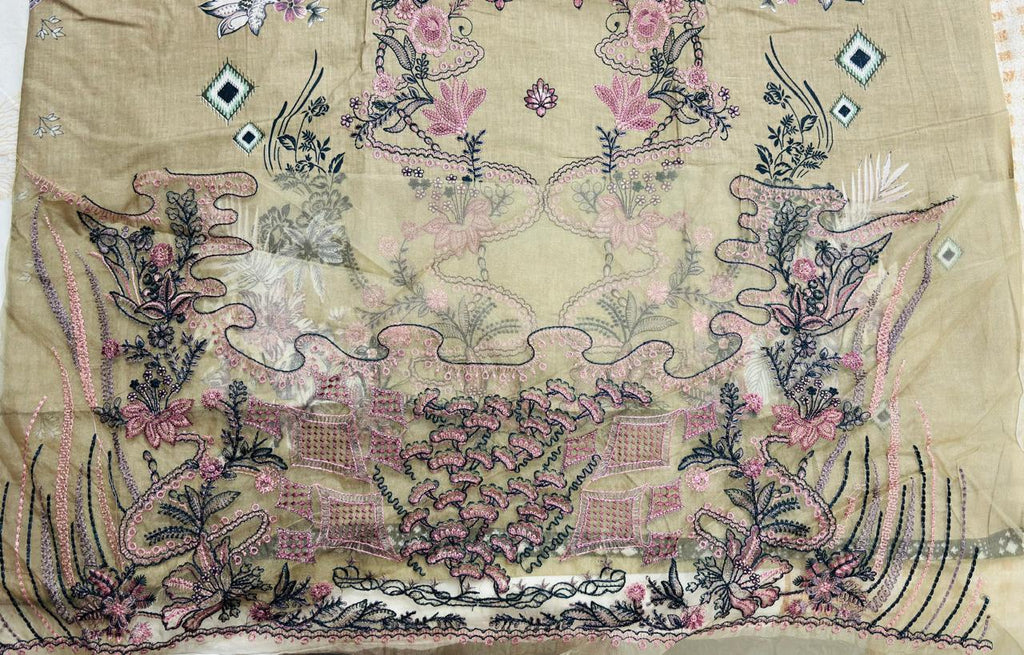 R92 - Unstiched Self Embroidery with Patch Suit