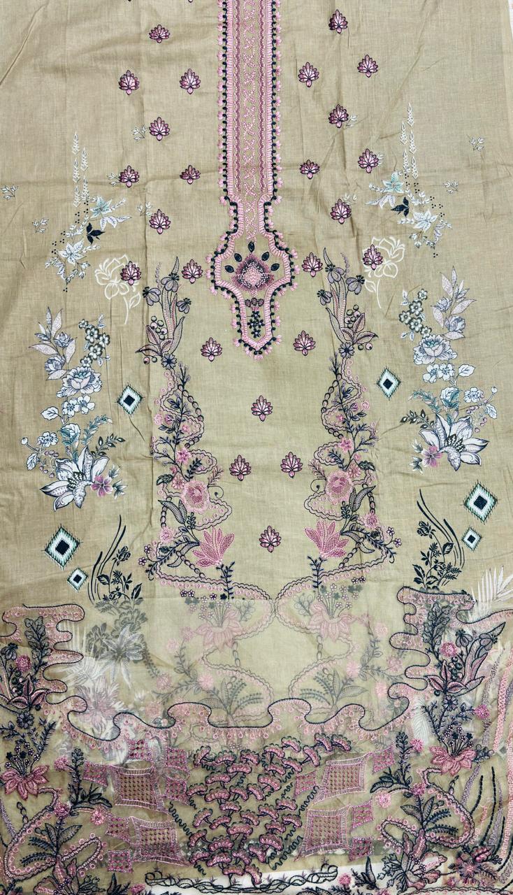 R92 - Unstiched Self Embroidery with Patch Suit