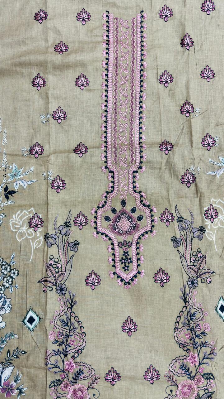 R92 - Unstiched Self Embroidery with Patch Suit