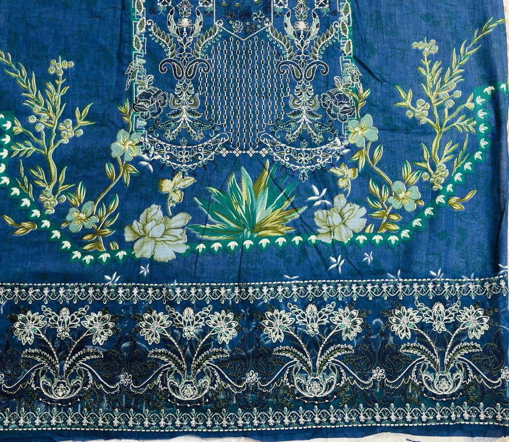 R93 - Unstiched Self Embroidery with Patch Suit