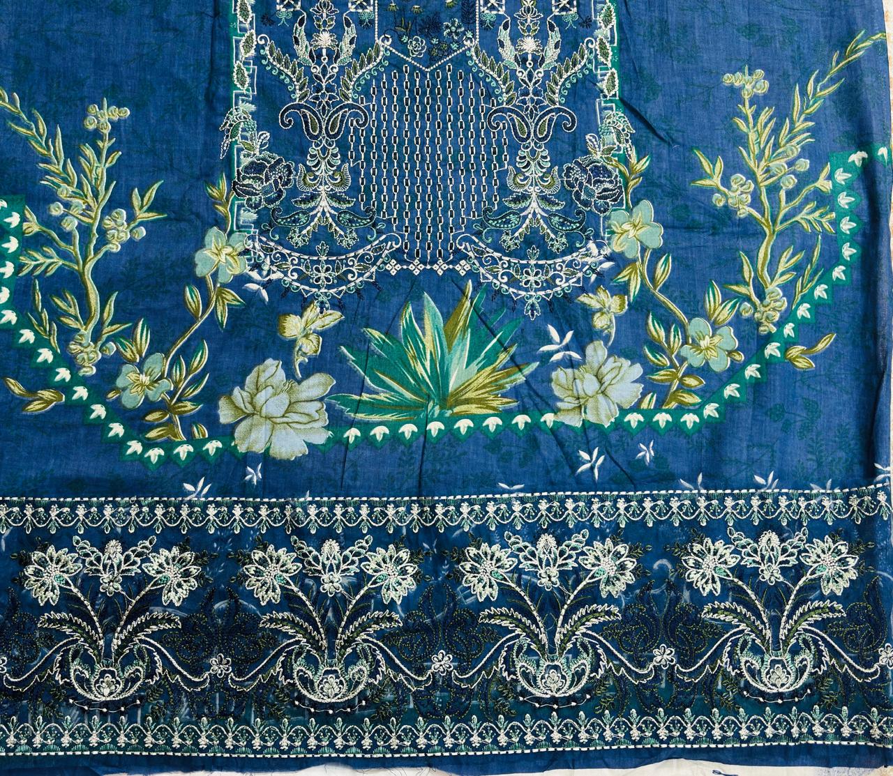 R93 - Unstiched Self Embroidery with Patch Suit