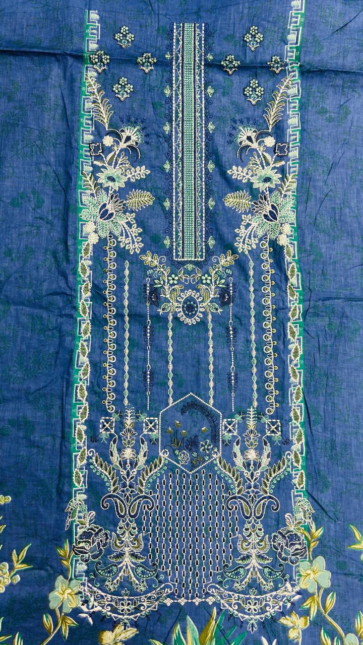R93 - Unstiched Self Embroidery with Patch Suit