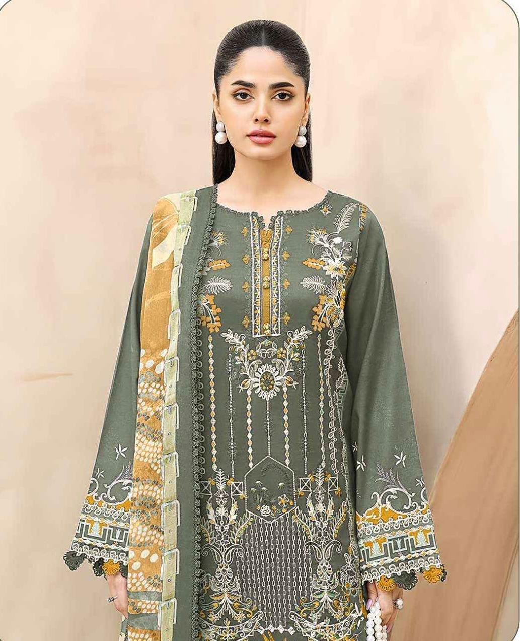 R94 - Unstiched Self Embroidery with Patch Suit