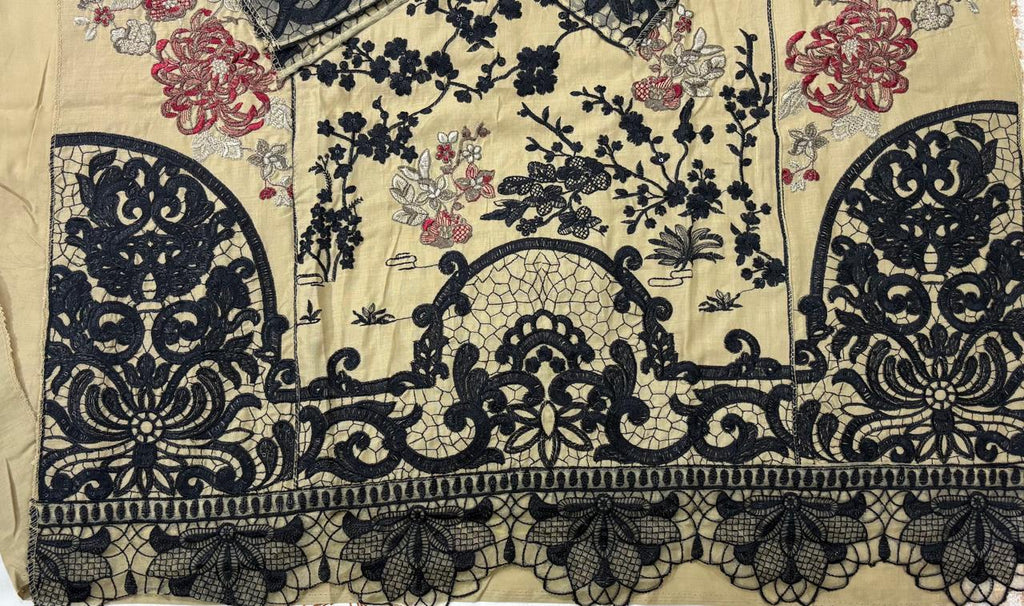 R12 - Unstiched Heavy Embroidered Cambric Cotton Suit