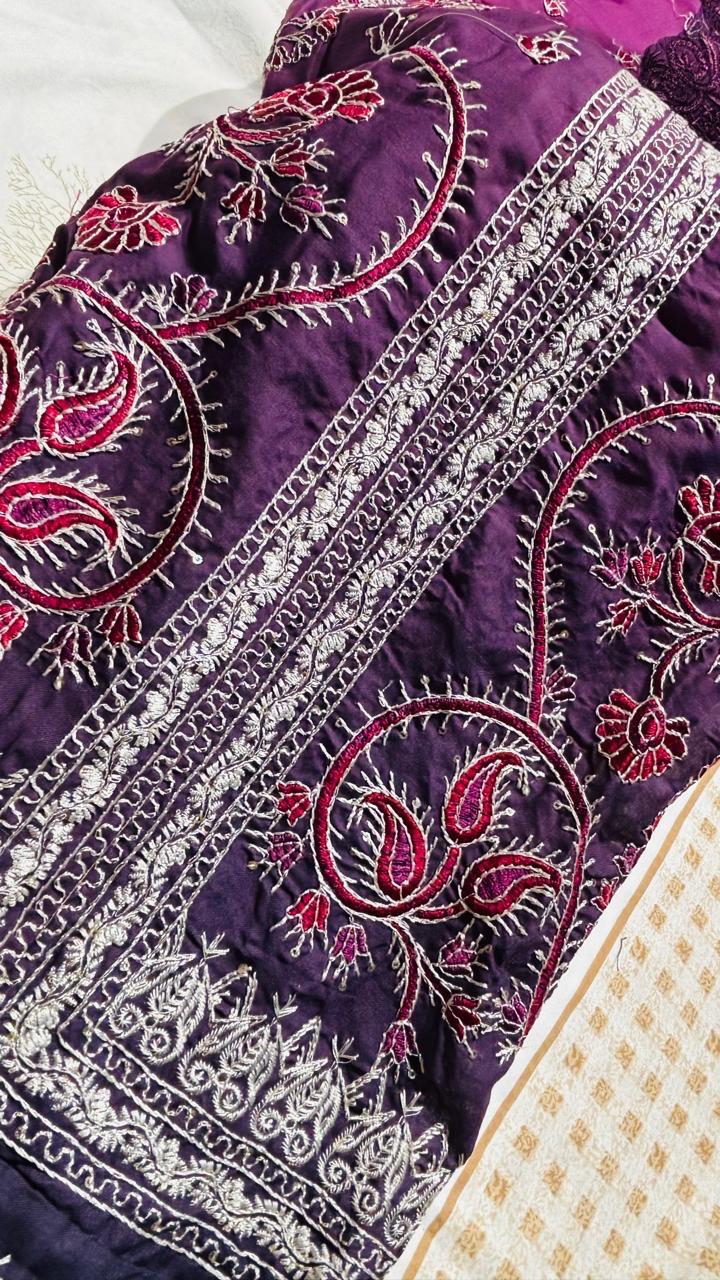R13 - Unstiched Heavy Embroidered Cambric Cotton Suit