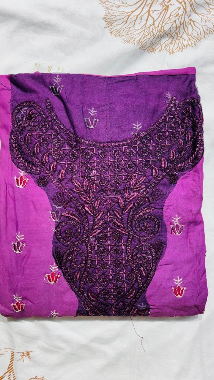 R13 - Unstiched Heavy Embroidered Cambric Cotton Suit