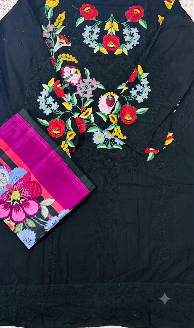 R14 - Semi Stiched Maria B inspired Premium Embroidered Suit